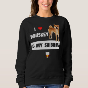 I Liebe Whiskey und mein Shiba in Mama Vater Hund Sweatshirt