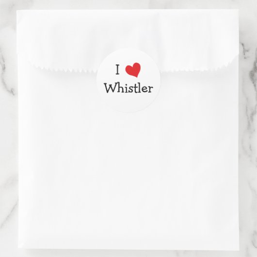 I Liebe Whistler Runder Aufkleber (Tasche)