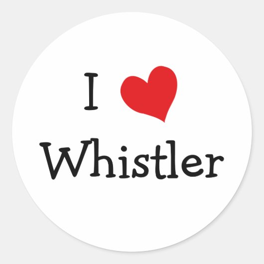 I Liebe Whistler Runder Aufkleber (Vorderseite)