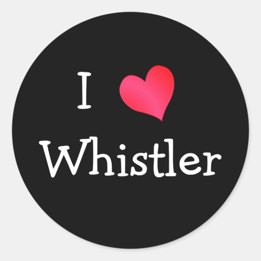I Liebe Whistler Runder Aufkleber (Vorderseite)