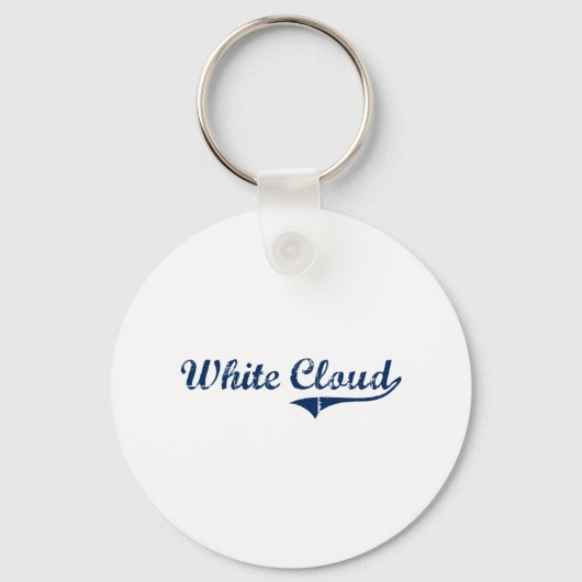 I Liebe White Cloud Michigan Schlüsselanhänger (Vorderseite)