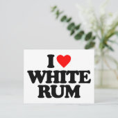 I LIEBE WHITE RUM POSTKARTE (Stehend Vorderseite)