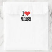 I Liebe White Trash Runder Aufkleber (Tasche)