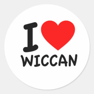 I Liebe Wiccan Runder Aufkleber