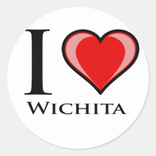 I Liebe Wichita Runder Aufkleber