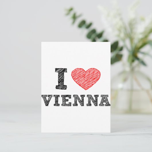 I Liebe Wien Postkarte (Stehend Vorderseite)