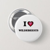 I Liebe Wildebeests Button (Vorne & Hinten)