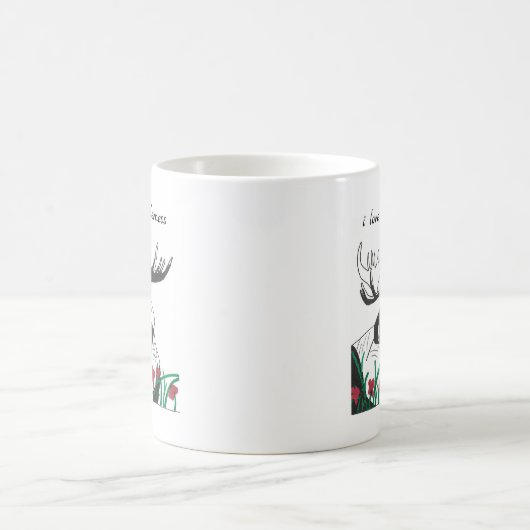 I Liebe Wildnis Rustikale Wildblumen Elch Kaffeetasse (Mittel)