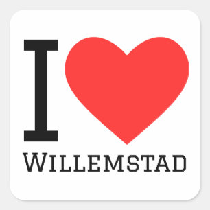I Liebe Willemstad Quadratischer Aufkleber