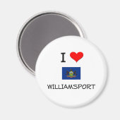 I Liebe Williamsport Pennsylvania Magnet (Vorderseite/Rückseite)