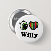 I Liebe Willy Button (Vorne & Hinten)