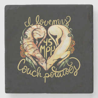 I Liebe Windhunde niedlich 45 MPH Couch Kartoffeln Steinuntersetzer