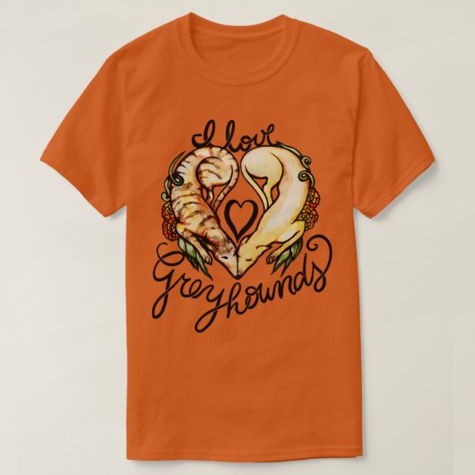 I Liebe Windhunde T-Shirt (Design vorne)