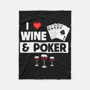 I Liebe Wine and Poker Cards Royal Flush Casino Ga Fleecedecke