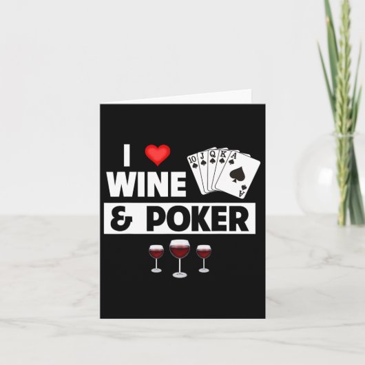 I Liebe Wine and Poker Cards Royal Flush Casino Ga Karte (Vorderseite)