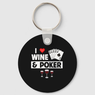 I Liebe Wine and Poker Cards Royal Flush Casino Ga Schlüsselanhänger