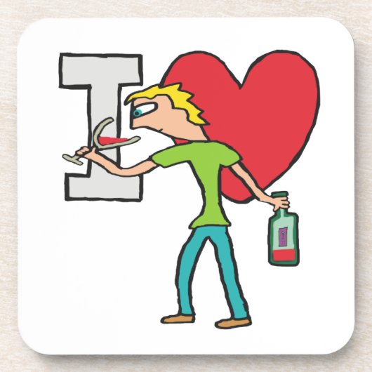 I Liebe Wine Getränkeuntersetzer (Vorderseite)