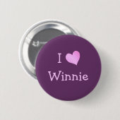 I Liebe Winnie Button (Vorne & Hinten)