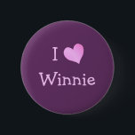 I Liebe Winnie Button<br><div class="desc">"I Liebe Winnie" Herzdesign auf großartigen Geschenkideen und Souvenirs,  die den Lone Star Staat feiern.</div>