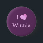 I Liebe Winnie Button<br><div class="desc">"I Liebe Winnie" Herzdesign auf großartigen Geschenkideen und Souvenirs,  die den Lone Star Staat feiern.</div>