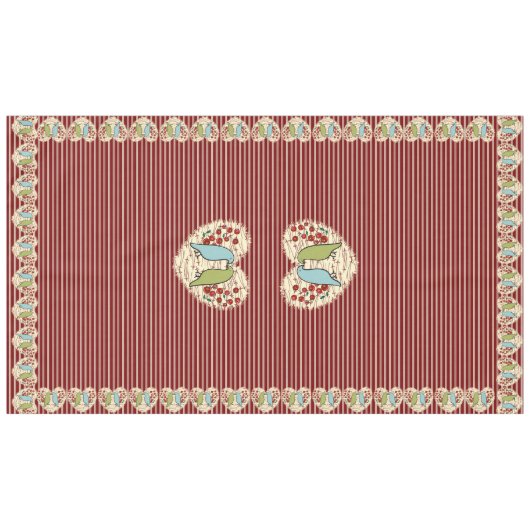 I Liebe Winter Birds and Berries 60" x 104" Tischdecke (Vorderseite (Horizontal))