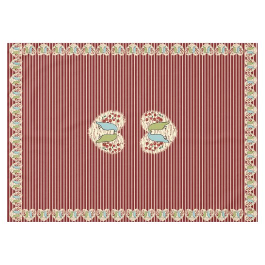 I Liebe Winter Birds and Berries 60" x 84" Tischdecke (Vorderseite (Horizontal))