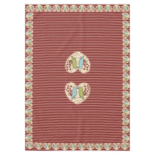 I Liebe Winter Birds and Berries 60" x 84" Tischdecke (Vorderseite)