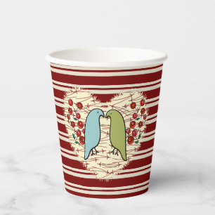 I Liebe Winter Birds and Berries / Pappbecher