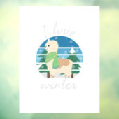 I Liebe Winter | Winterliebhaber | Winterferien Fensteraufkleber (Blatt 3)