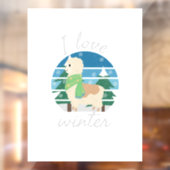 I Liebe Winter | Winterliebhaber | Winterferien Fensteraufkleber (Blatt 2)