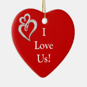 I Liebe wir Herz Onament Keramik Ornament (Rechts)
