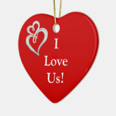 I Liebe wir Herz Onament Keramik Ornament (Links)