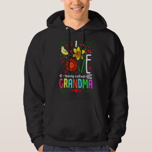 I Liebe wird als Oma Mimi Nana Gigi Blume Hoodie