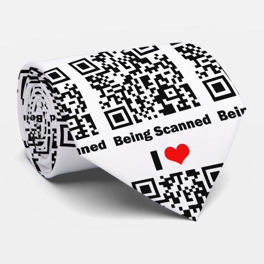 I Liebe wird gescannt Krawatte (Gerollt)
