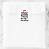 I Liebe wird gescannt Quadratischer Aufkleber (Tasche)