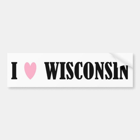 I LIEBE-WISCONSIN-AUTOAUFKLEBER AUTOAUFKLEBER (Vorne)