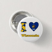 I Liebe Wisconsin Button (Vorne & Hinten)
