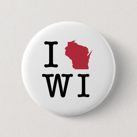 I Liebe Wisconsin Button (Vorderseite)