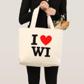 I Liebe-Wisconsin-Entwurf Jumbo Stoffbeutel (Vorderseite (Produkt))