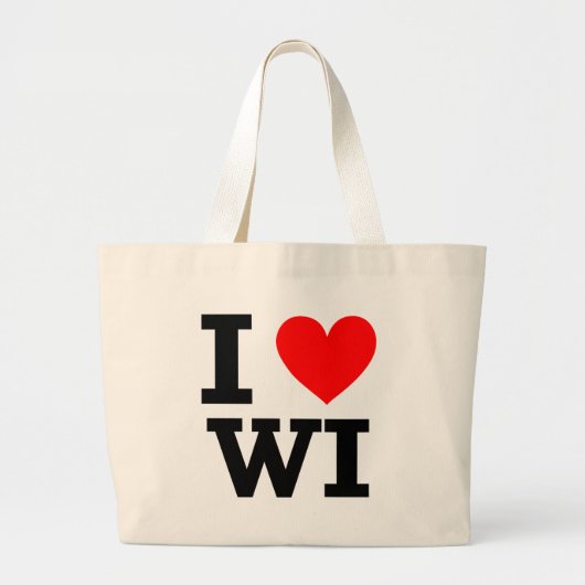 I Liebe-Wisconsin-Entwurf Jumbo Stoffbeutel (Vorne)