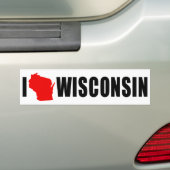 I Liebe Wisconsin Form Autoaufkleber (Auf Auto)