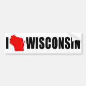 I Liebe Wisconsin Form Autoaufkleber (Vorne)
