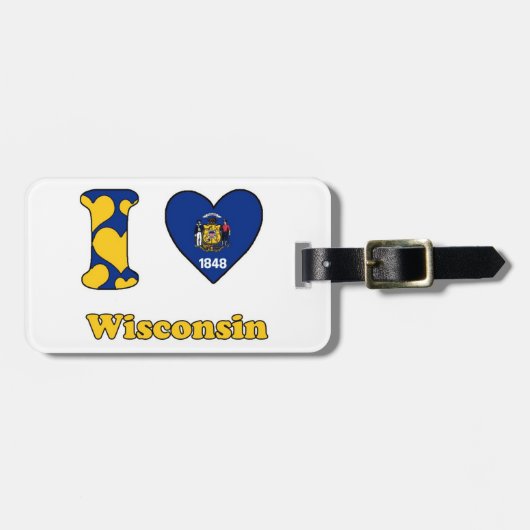 I Liebe Wisconsin Gepäckanhänger (Vorderseite horizontal)