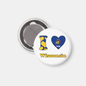 I Liebe Wisconsin Magnet (Vorderseite/Rückseite)