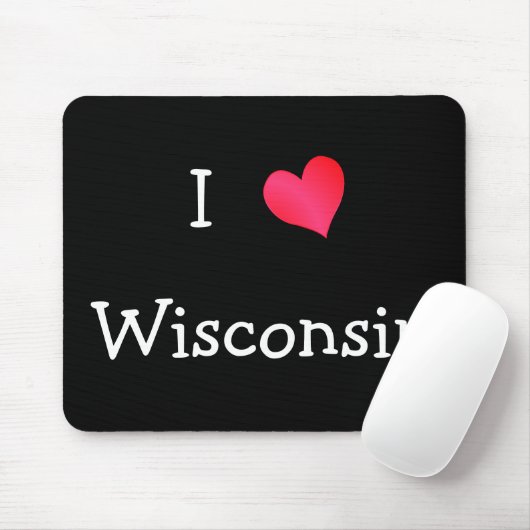 I Liebe Wisconsin Mousepad (Mit Mouse)