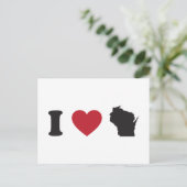 I Liebe Wisconsin Postkarte (Stehend Vorderseite)