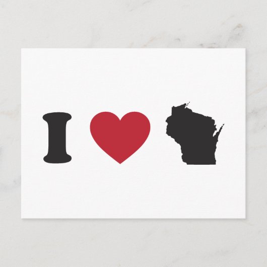 I Liebe Wisconsin Postkarte (Vorderseite)