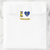 I Liebe Wisconsin Runder Aufkleber (Tasche)