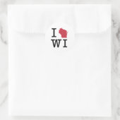 I Liebe Wisconsin Runder Aufkleber (Tasche)