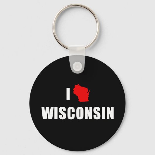 I Liebe Wisconsin Schlüsselanhänger (Vorderseite)
